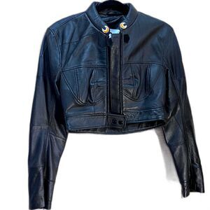 Marine Serre Black Buttery Soft Leather Moto Jacket Sz med